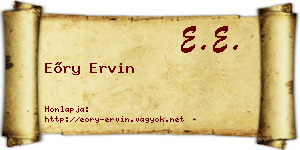 Eőry Ervin névjegykártya