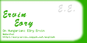 ervin eory business card